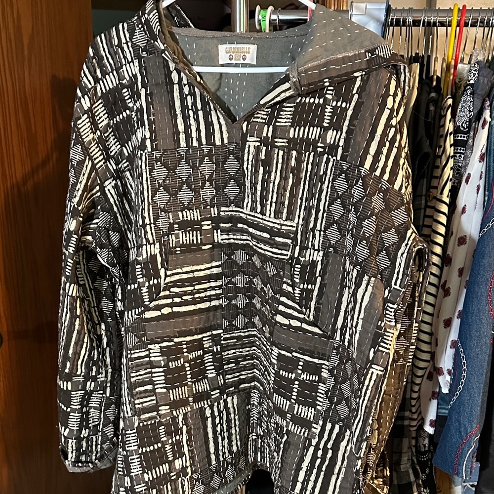 Kantha alert!’  Gardenbelle kantha hoodie.  $198 retail